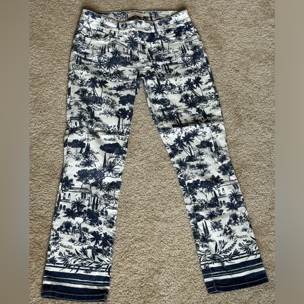 Tory Burch Frenesí Print Cropped Jeans